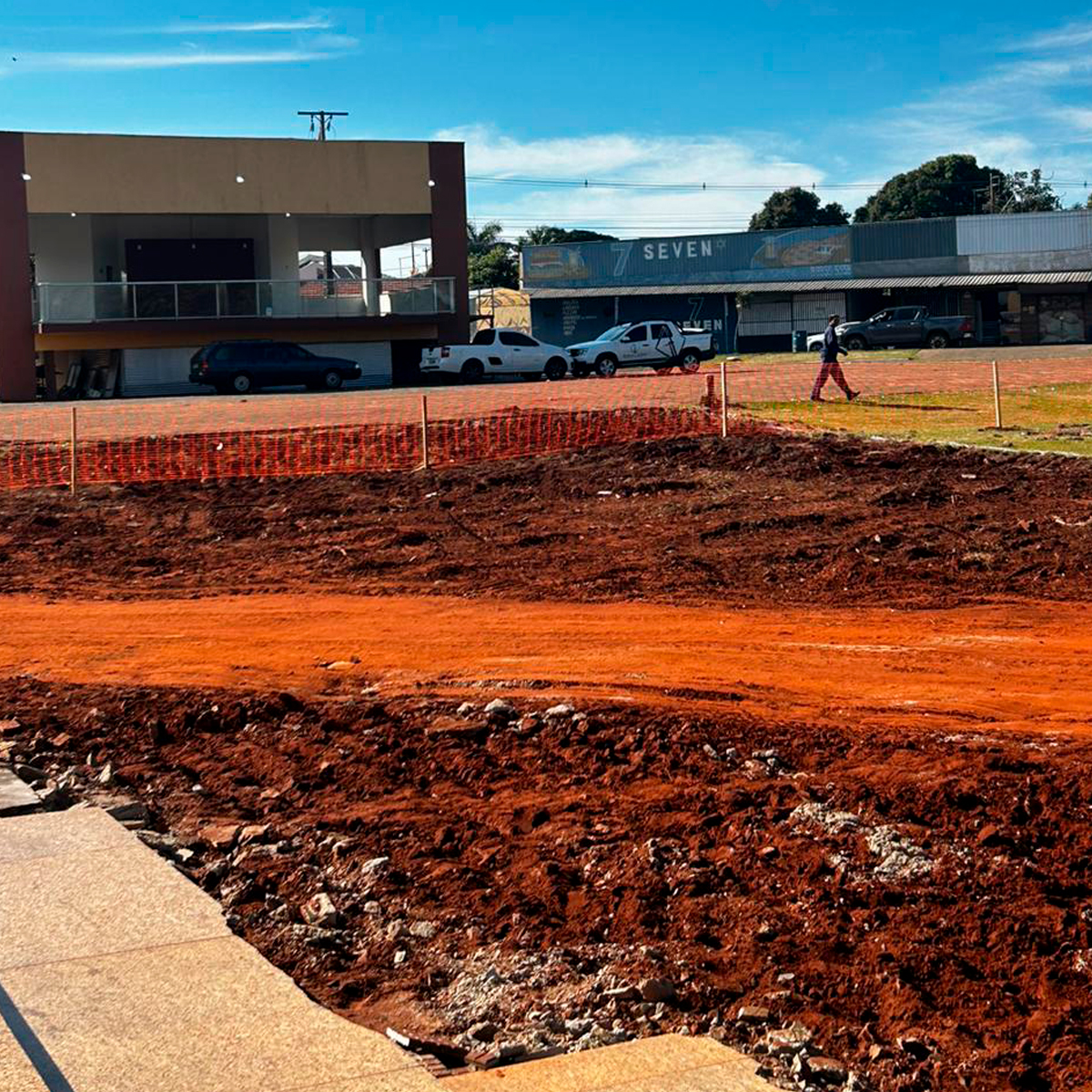 Andamento da Obra de Reforma da Praça Central