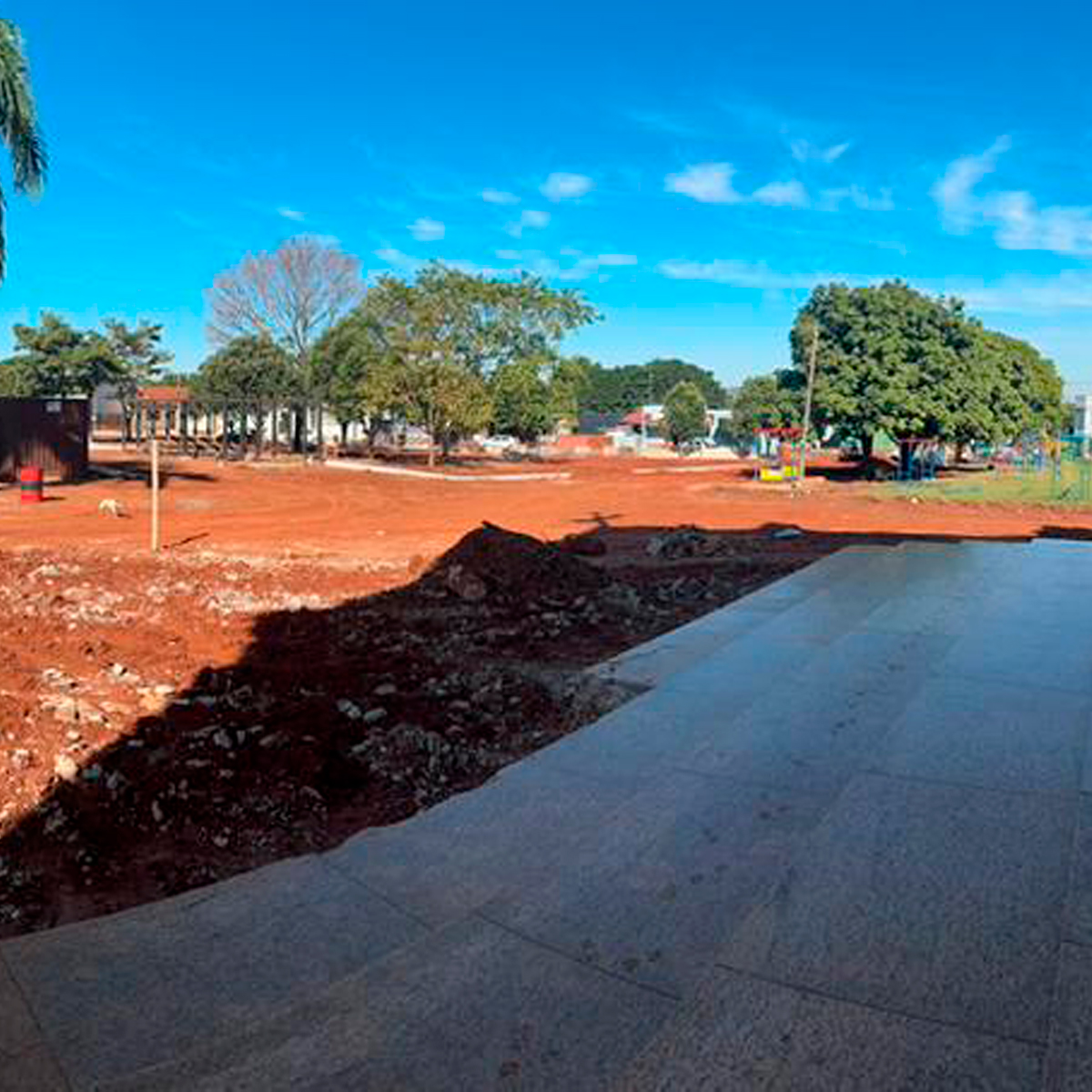Andamento da Obra de Reforma da Praça Central